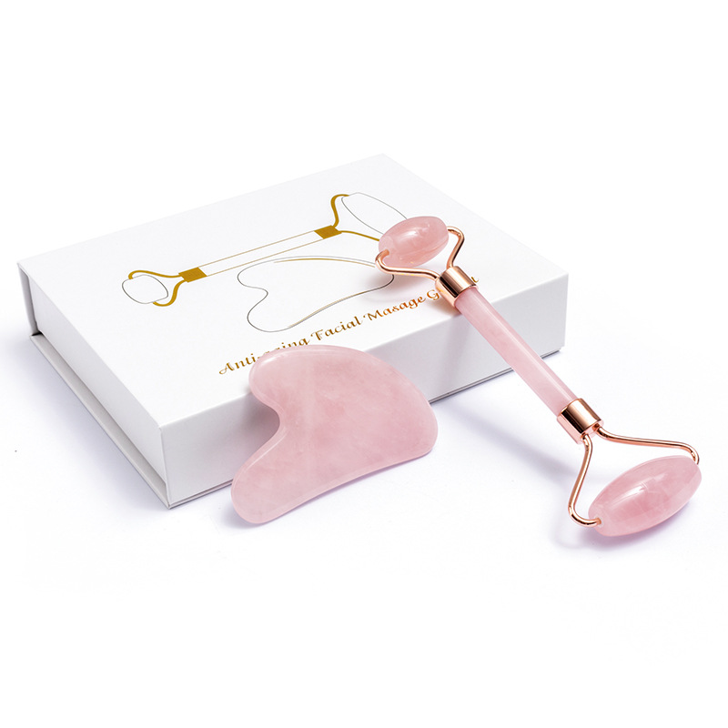 Jade Roller Gua Sha - Натуральный розовый кварц, Нефритовый ролик, гуаша,