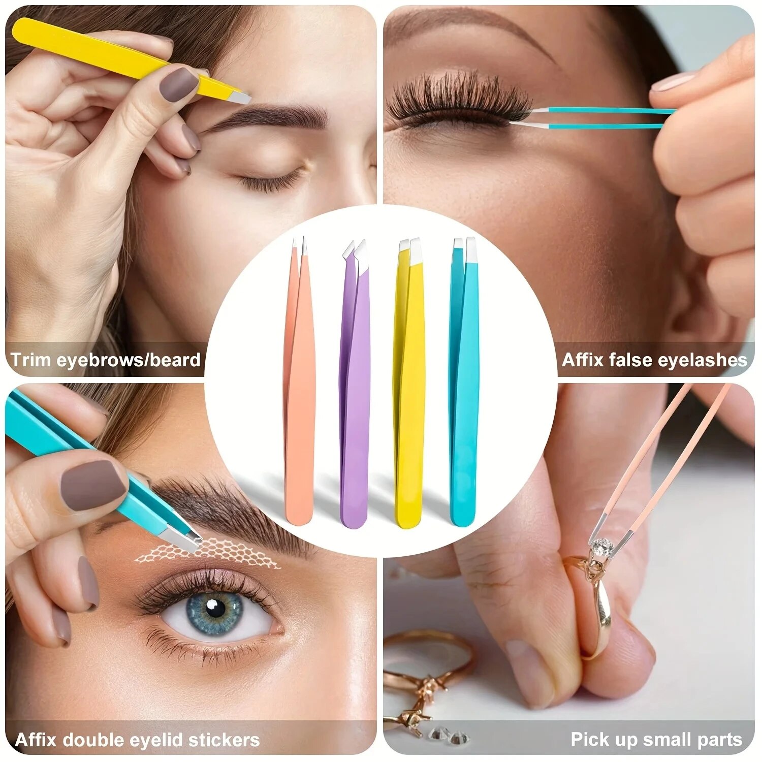 Beauty - Makeup - Eyes - Цветной пинцет для бровей из нержавеющей