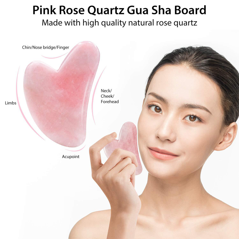 Натуральный розовый кварц, Неф – обзор и цена Jade Roller Gua Sha