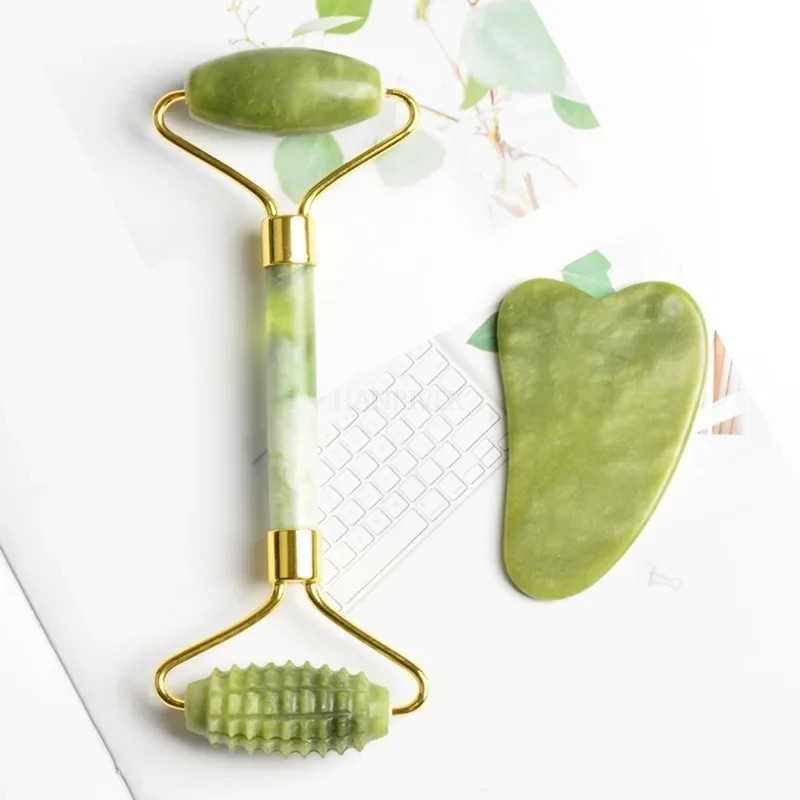 Набор нефритовых массажных рол – обзор и цена Jade Roller Gua Sha