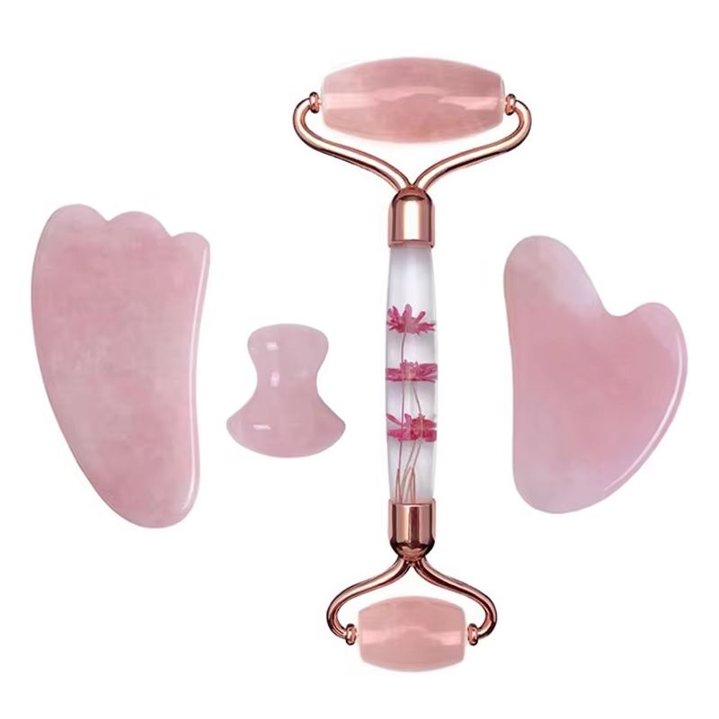 Массажер для лица из розового  – обзор и цена Jade Roller Gua Sha