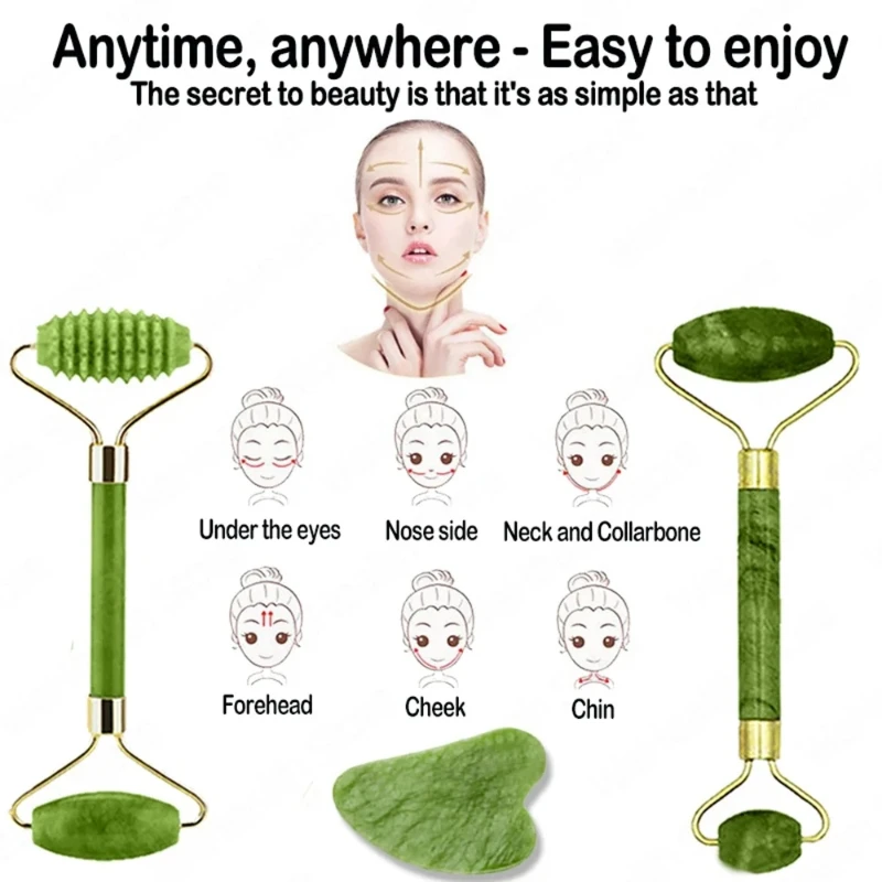 Натуральный нефритовый роллер  – обзор и цена Jade Roller Gua Sha